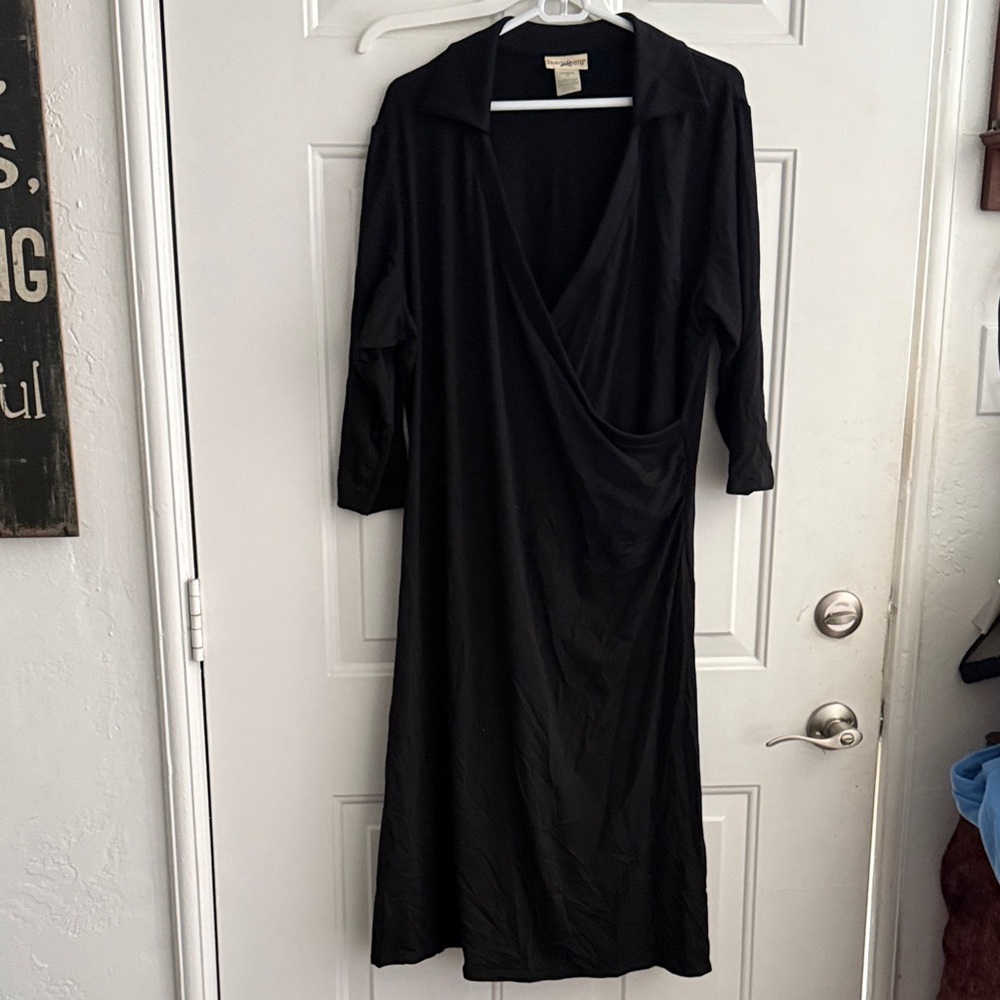 Travel Smith black Dress size 1x fake wrap dress - Picture 1 of 5